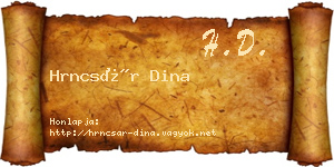 Hrncsár Dina névjegykártya